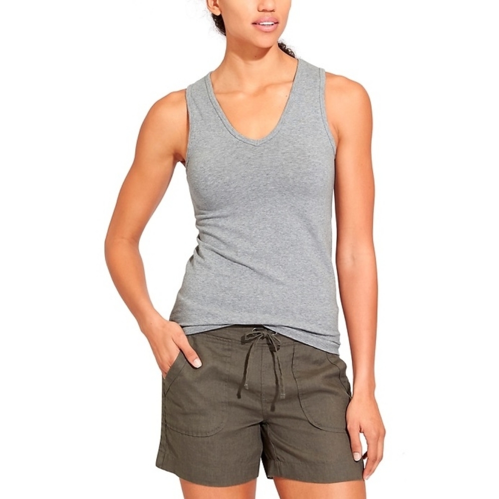 Athleta Pure V Neck Grey Tank